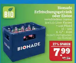 Marktkauf Bionade erfrischungsgetränk oder eistee Angebot