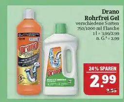 Marktkauf Drano rohrfrei gel Angebot