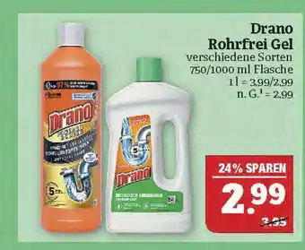 Marktkauf Drano rohrfrei gel Angebot
