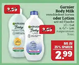 Marktkauf Garnier body milk oder lotion Angebot