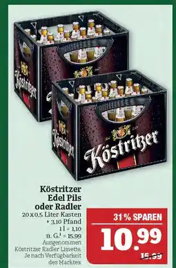 Marktkauf Köstritzer edel pils oder radler Angebot