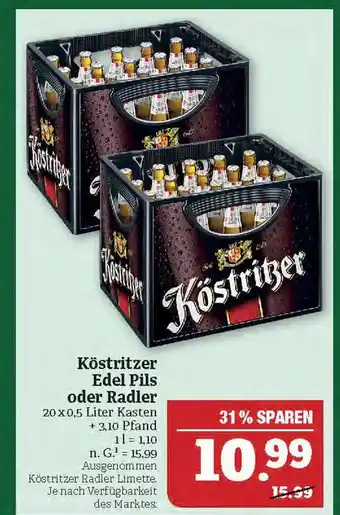 Marktkauf Köstritzer edel pils oder radler Angebot