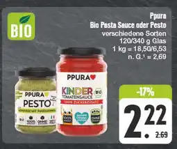 Edeka Ppura bio pasta sauce oder pesto Angebot
