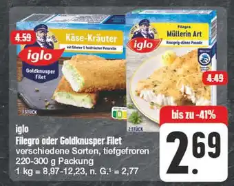 Edeka Iglo filegro oder goldknusper filet Angebot