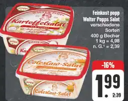 Edeka Feinkost popp kartoffelsalat oder coleslaw-salat Angebot