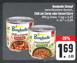 Edeka Bonduelle chili sin carne oder linsen curry Angebot