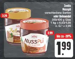 Edeka Zentis nusspli oder belmandel Angebot