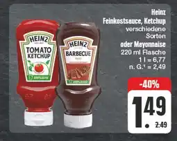 Edeka Heinz tomato ketchup oder barbecue sauce oder mayonnaise Angebot