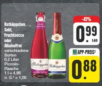 Edeka Rotkäppchen sekt, fruchtsecco oder alkoholfrei Angebot