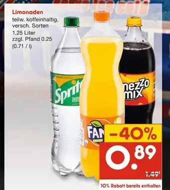 Netto Marken-Discount Limonaden Angebot