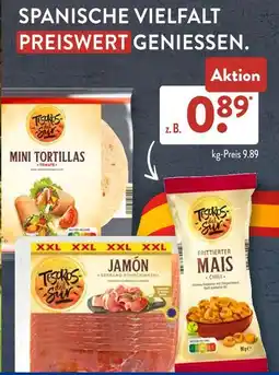 Aldi Süd Tesoro del sol mini tortillas oder jamón oder frittierter mais Angebot