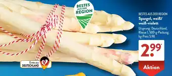 Aldi Süd Spargel, weiß/weiß-violett Angebot