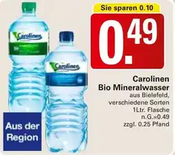 WEZ Carolinen Bio Mineralwasser Angebot