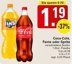 WEZ Coca-Cola, Fanta oder Sprite Angebot