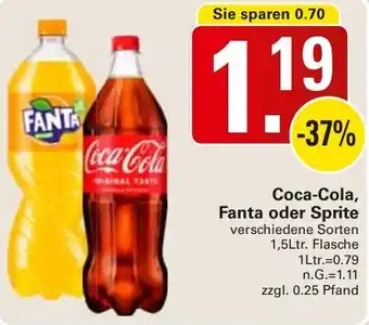 WEZ Coca-Cola, Fanta oder Sprite Angebot