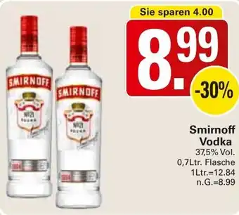 WEZ Smirnoff Vodka Angebot