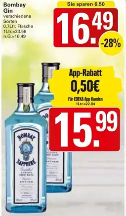 WEZ Bombay Gin Angebot