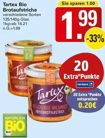 WEZ Tartex Bio Brotaufstriche Angebot