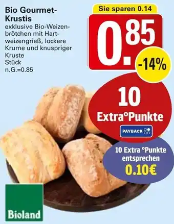 WEZ Bio Gourmet Krustis Angebot