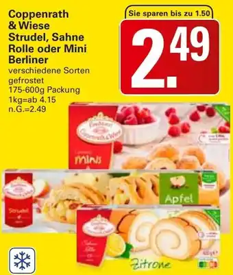 WEZ Coppenrath & Wiese Strudel, Sahne Rolle oder Mini Berliner Angebot