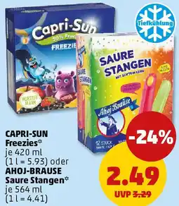 PENNY CAPRI-SUN Freezies oder AHOJ-BRAUSE Saure Stangen Angebot