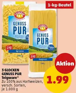 PENNY 3 GLOCKEN GENUSS PUR Teigware Angebot