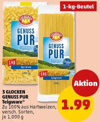 PENNY 3 GLOCKEN GENUSS PUR Teigware Angebot