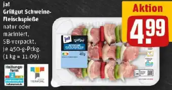 REWE ja! Grillgut Schweine Fleischspieße Angebot