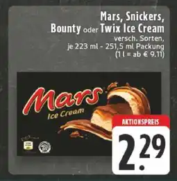 Edeka Mars, Snickers, Bounty oder Twix Ice Cream Angebot