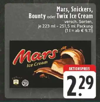 Edeka Mars, Snickers, Bounty oder Twix Ice Cream Angebot