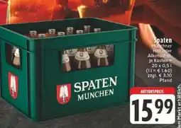 Edeka Spaten Münchner Hell oder Alkoholfrei Angebot