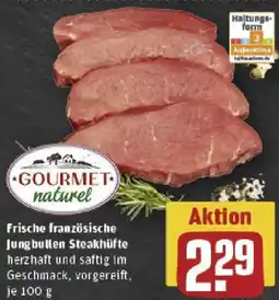 REWE GOURMET naturel Frische französische Jungbullen Steakhüfte Angebot