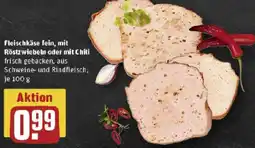 REWE Fleischkäse fein, mit Röstzwiebeln oder mit Chili Angebot