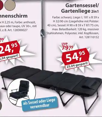 Sonderpreis Baumarkt Gartensessel/ Gartenliege 2in1 Angebot