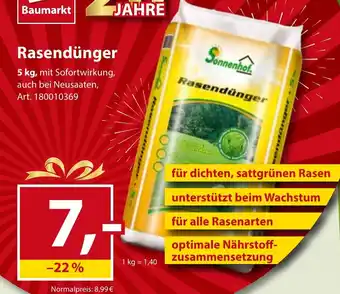 Sonderpreis Baumarkt Sonnenhof Rasendünger Angebot