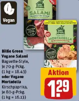 REWE Billie Green Vegane Salami oder Vegane Mortadella Angebot