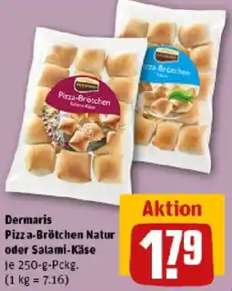REWE Dermaris Pizza-Brötchen Natur oder Salami-Käse Angebot