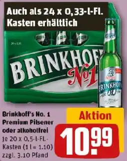 REWE Brinkhoff's No. 1 Premium Pilsener oder alkoholfrei Angebot
