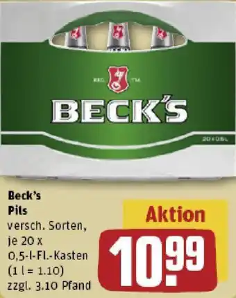 REWE Beck's Pils Angebot