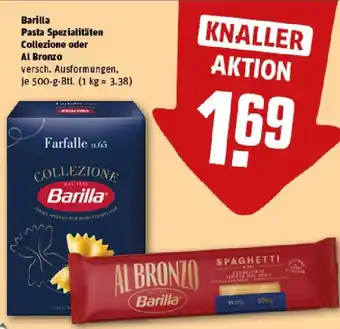 REWE Barilla Pasta Spezialitäten Collezione oder Al Bronzo Angebot