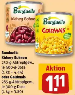 REWE Bonduelle Kidney Bohne oder Goldmais Angebot