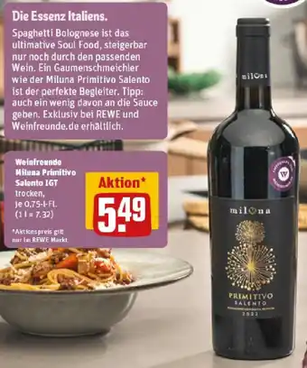 REWE Weinfreunde Miluna Primitivo Salento IGT Angebot