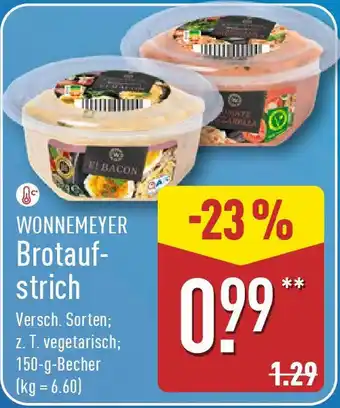 Aldi Nord WONNEMEYER Brotaufstrich Angebot