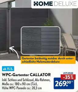 Aldi Nord HOME DELUXE WPC-Gartentor CALLATOR Angebot