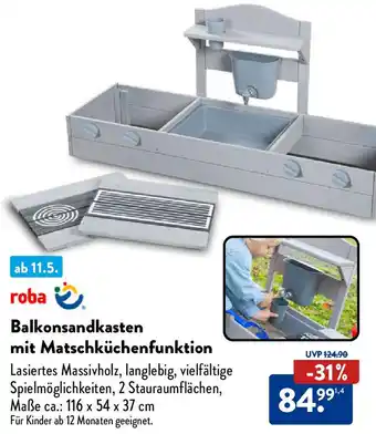 Aldi Nord roba Balkonsandkasten mit Matschküchenfunktion Angebot