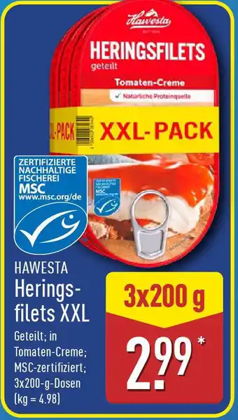 Aldi Nord HAWESTA Heringsfilets XXL Angebot