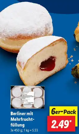 Lidl Berliner mit Mehrfruchtfüllung Angebot