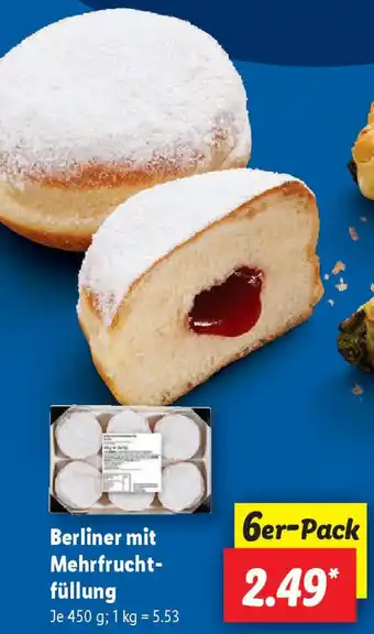 Lidl Berliner mit Mehrfruchtfüllung Angebot