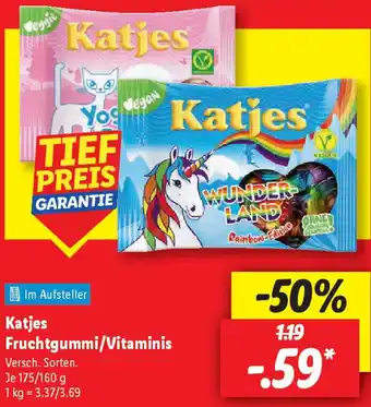 Lidl Katjes Fruchtgummi/Vitaminis Angebot