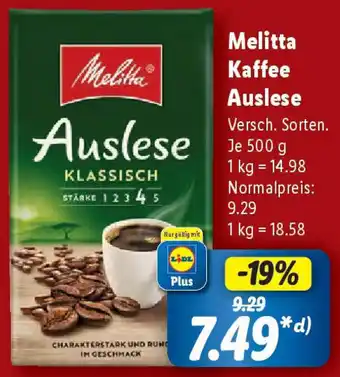 Lidl Melitta Kaffee Auslese Angebot